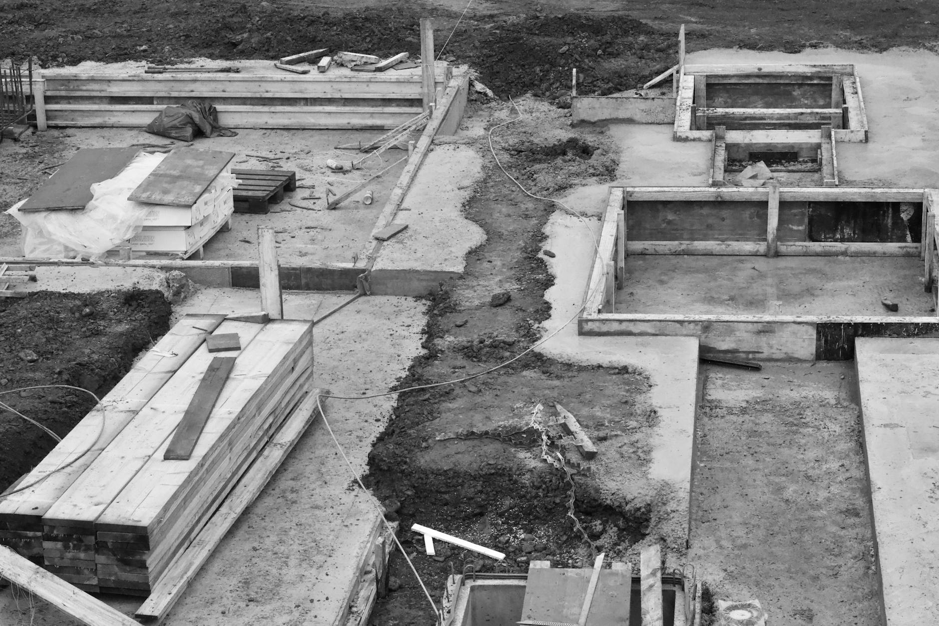 Poured concrete foundation and slab for residential construction in New Jersey